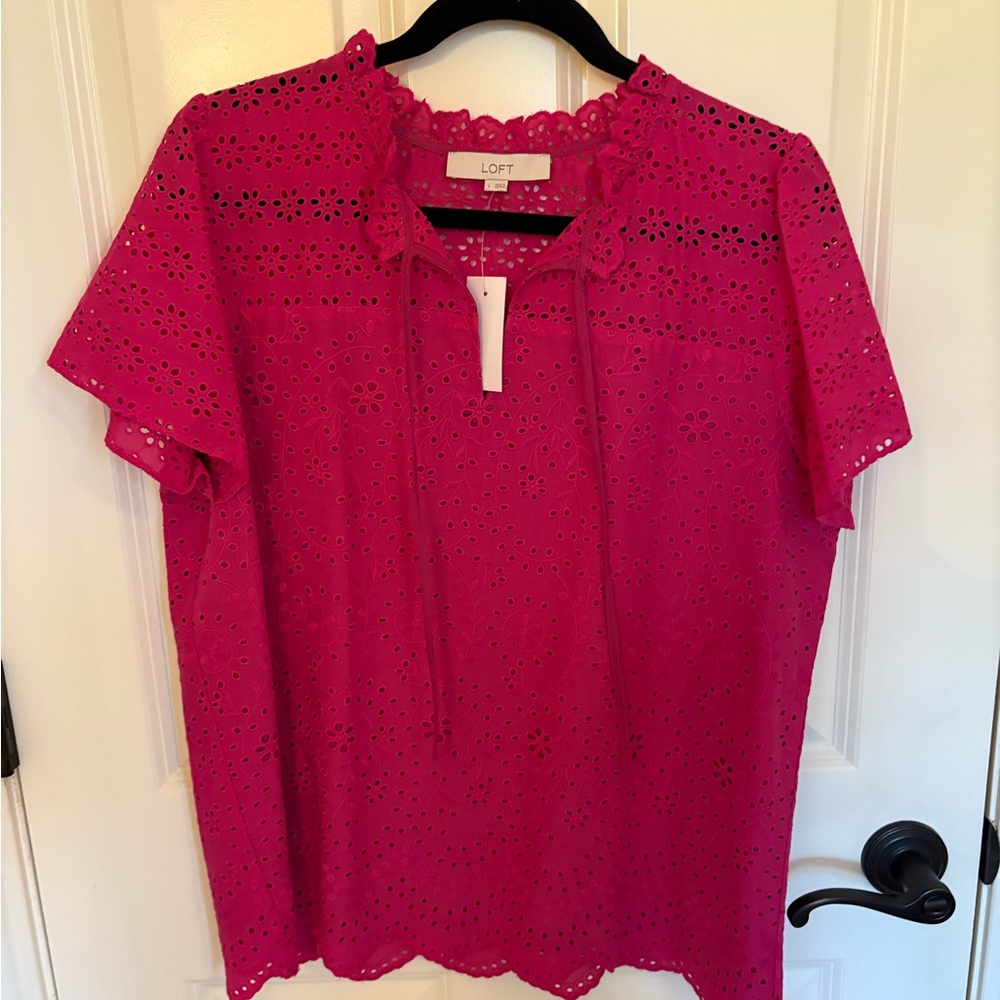 Loft eyelet blouse